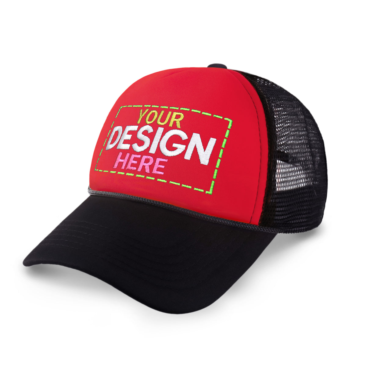 Custom Two-Tone Foam Cap with Rope