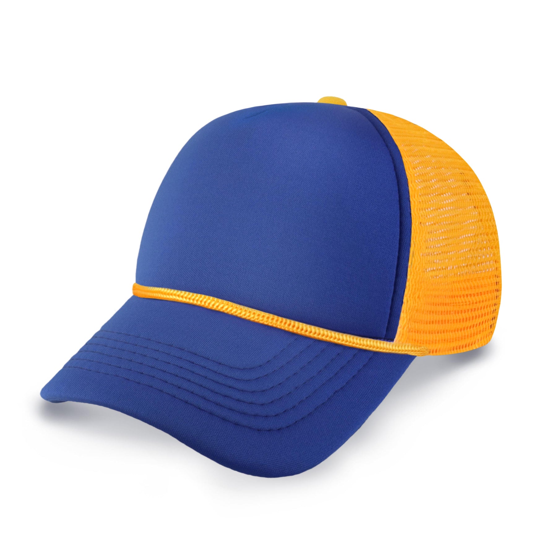 Two-Tone Foam Trucker Cap with Rope – Adjustable Mesh Trucker Hat