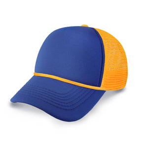 Two-Tone Foam Trucker Cap with Rope – Adjustable Mesh Trucker Hat