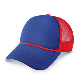 Two-Tone Foam Trucker Cap with Rope – Adjustable Mesh Trucker Hat