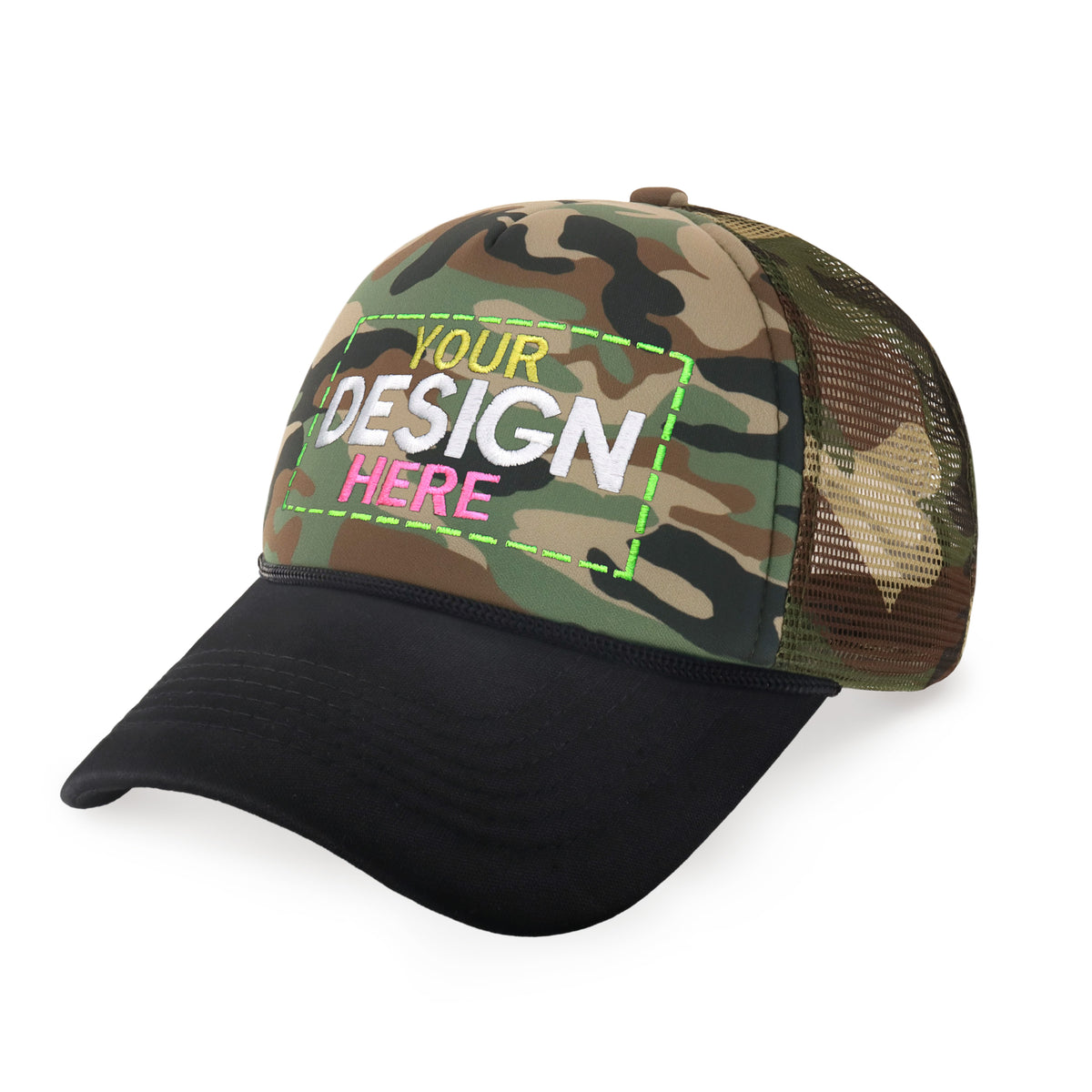 Custom Two-Tone Foam Cap with Rope