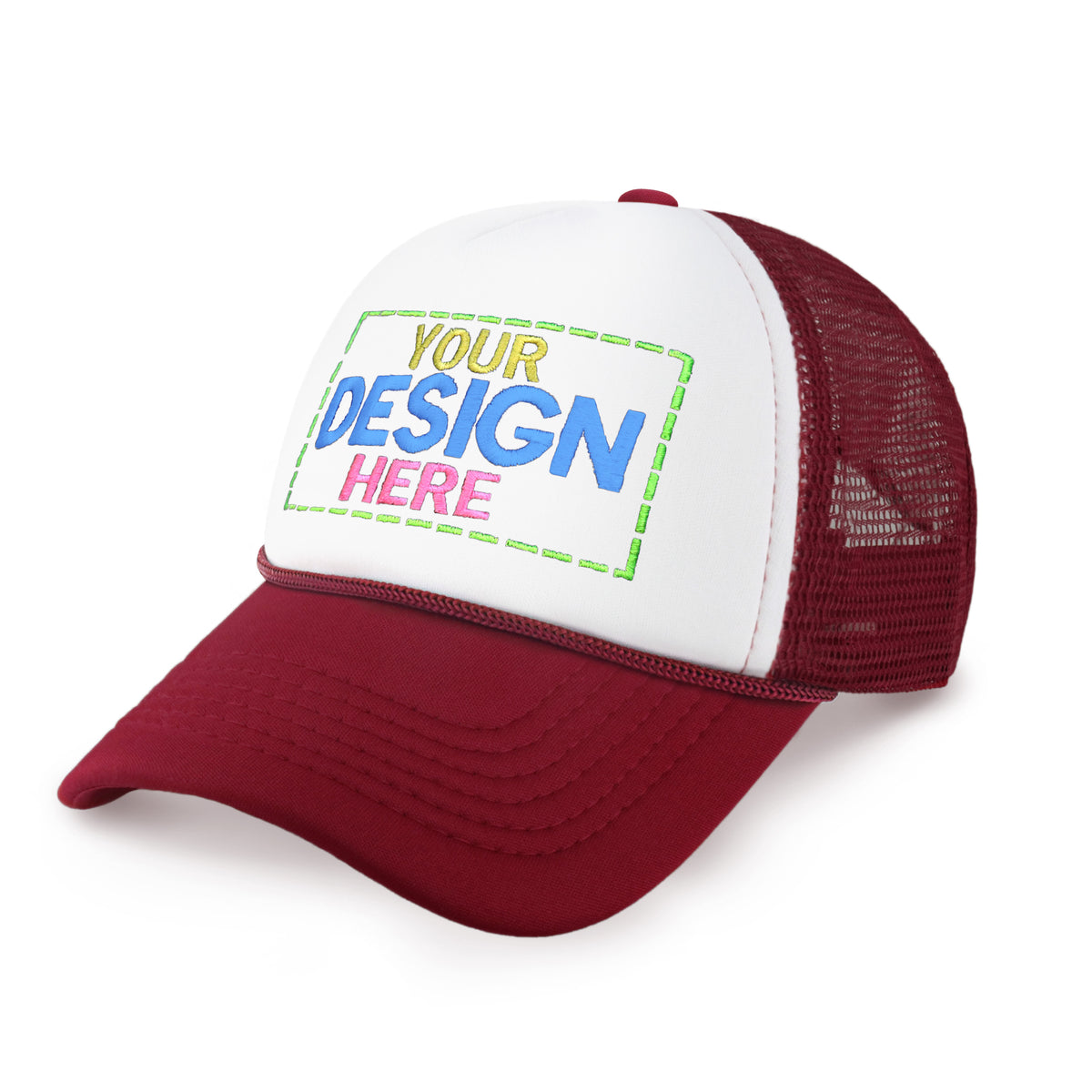 Custom Two-Tone Foam Cap with Rope