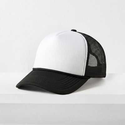 Two-Tone Foam Trucker Cap with Rope – Adjustable Mesh Trucker Hat