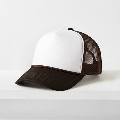 Two-Tone Foam Trucker Cap with Rope – Adjustable Mesh Trucker Hat