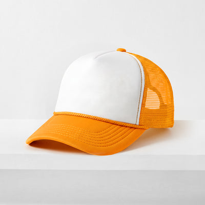 Two-Tone Foam Trucker Cap with Rope – Adjustable Mesh Trucker Hat