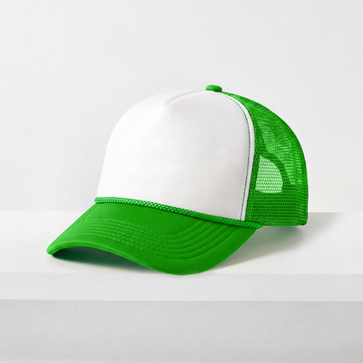 Two-Tone Foam Trucker Cap with Rope – Adjustable Mesh Trucker Hat