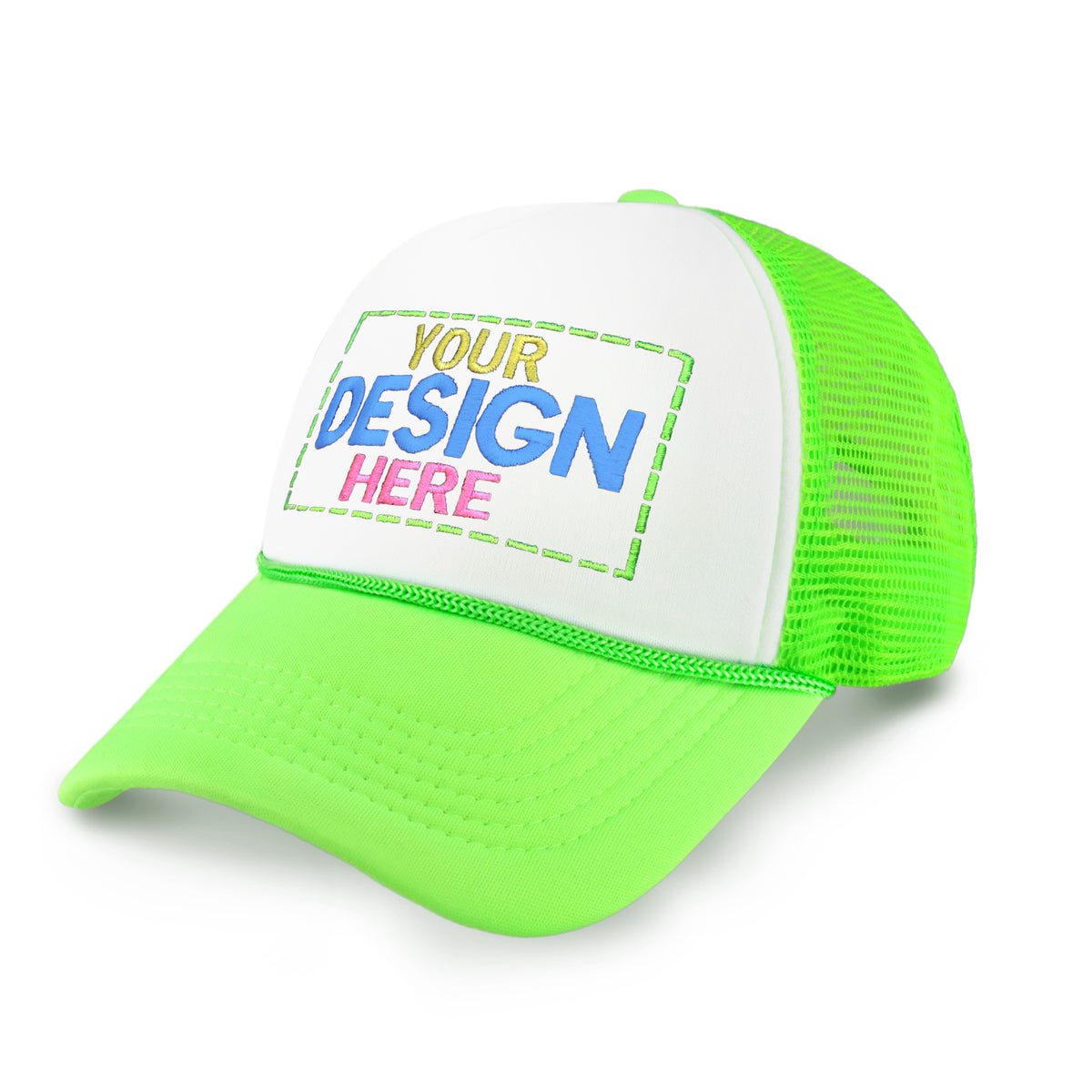 Custom Two-Tone Foam Cap with Rope