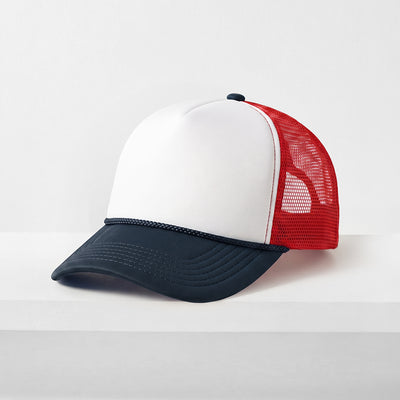 Two-Tone Foam Trucker Cap with Rope – Adjustable Mesh Trucker Hat