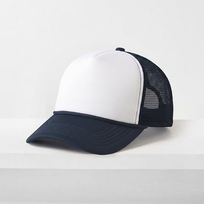 Two-Tone Foam Trucker Cap with Rope – Adjustable Mesh Trucker Hat