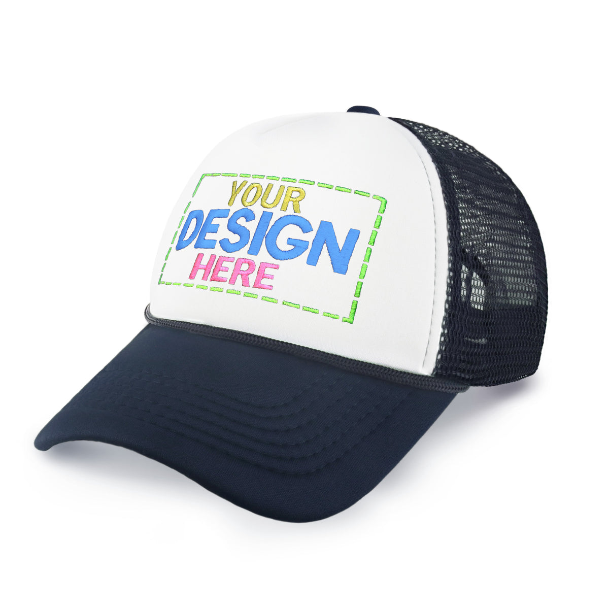 Custom Two-Tone Foam Cap with Rope