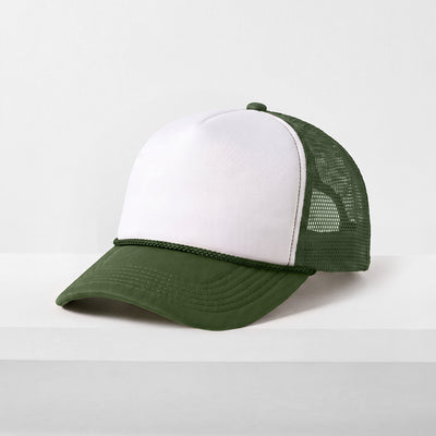 Two-Tone Foam Trucker Cap with Rope – Adjustable Mesh Trucker Hat