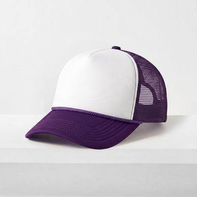 Two-Tone Foam Trucker Cap with Rope – Adjustable Mesh Trucker Hat
