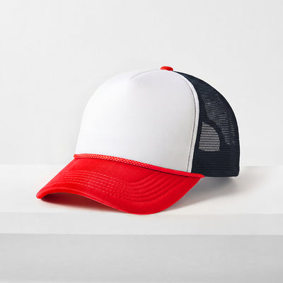 Two-Tone Foam Trucker Cap with Rope – Adjustable Mesh Trucker Hat