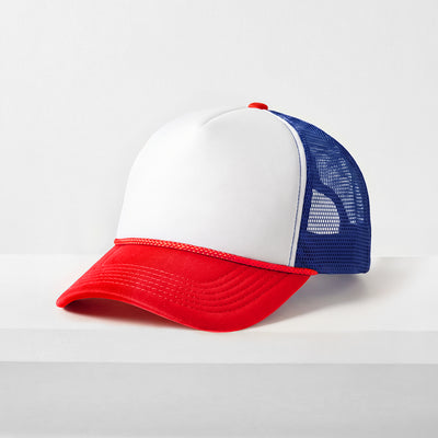 Two-Tone Foam Trucker Cap with Rope – Adjustable Mesh Trucker Hat