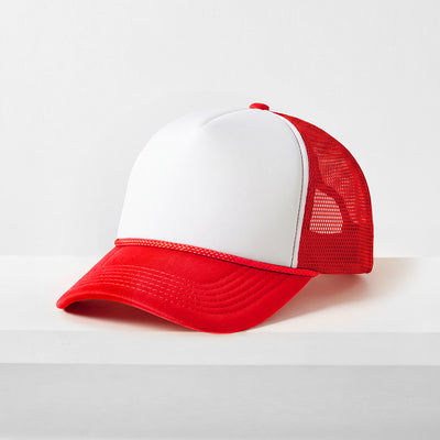 Two-Tone Foam Trucker Cap with Rope – Adjustable Mesh Trucker Hat