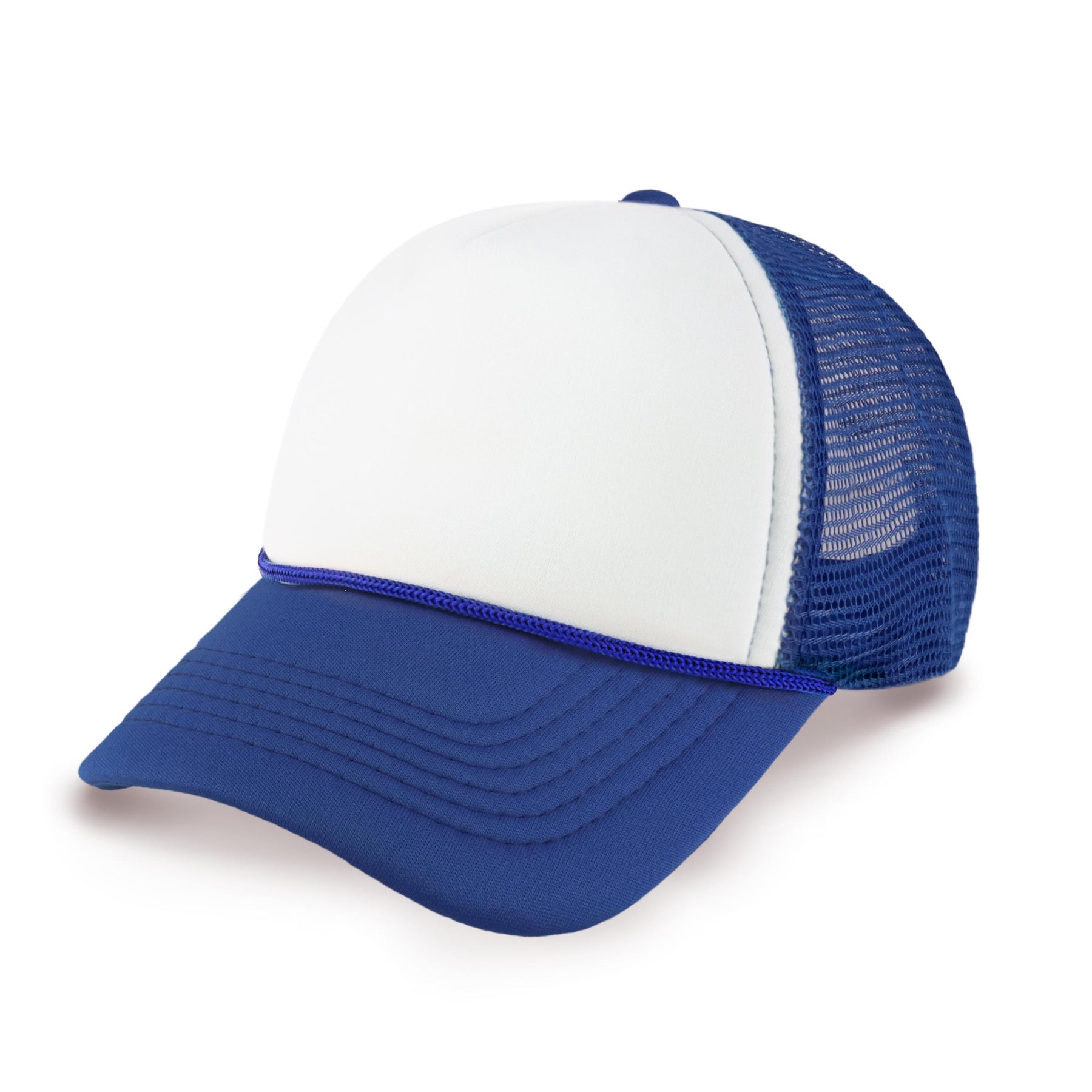 Two-Tone Foam Trucker Cap with Rope – Adjustable Mesh Trucker Hat