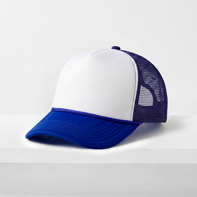 Two-Tone Foam Trucker Cap with Rope – Adjustable Mesh Trucker Hat
