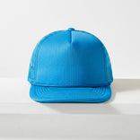 Classic Foam Trucker Hat with Rope – Flat Bill Mesh Snapback