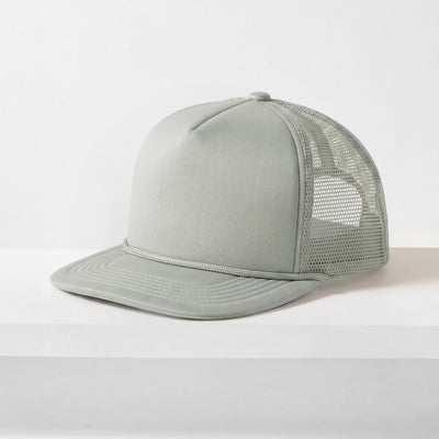 Classic Foam Trucker Hat with Rope – Flat Bill Mesh Snapback