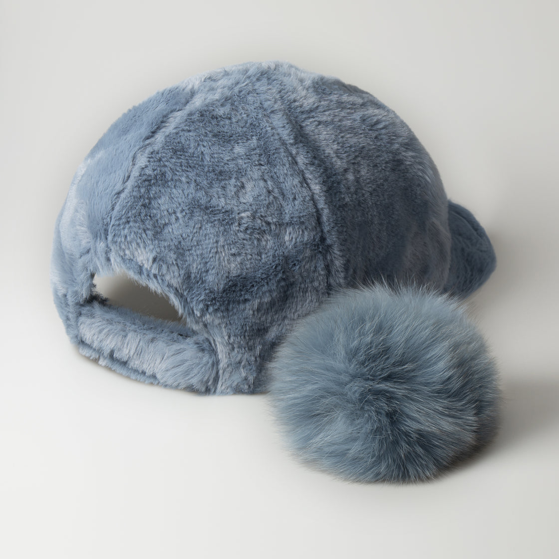 Fur Pom Baseball Cap for Winter – Faux Fur Warm Adjustable Hat