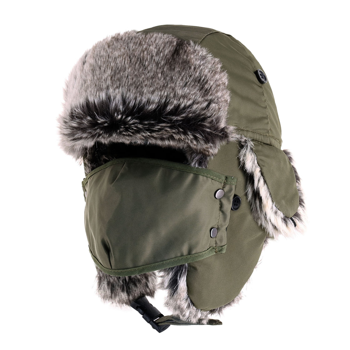 Waterproof Trapper Hat for Winter – Fur Lined Ushanka with Detachable Face Mask