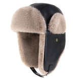 PU Leather Trapper Hat for Winter – Faux Fur Lined Warm Aviator Hat