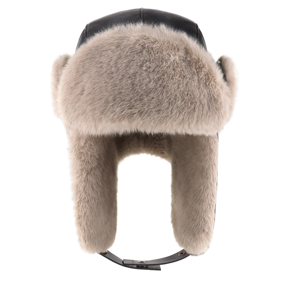 PU Leather Trapper Hat for Winter – Faux Fur Lined Warm Aviator Hat