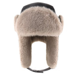 PU Leather Trapper Hat for Winter – Faux Fur Lined Warm Aviator Hat