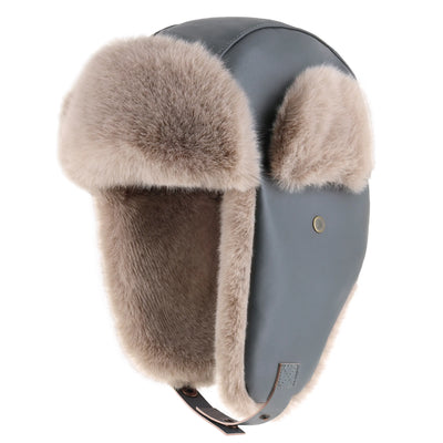 PU Leather Trapper Hat for Winter – Faux Fur Lined Warm  display picture 1