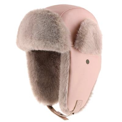 PU Leather Trapper Hat for Winter – Faux Fur Lined Warm Aviator Hat