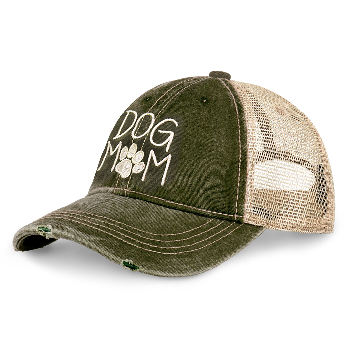 Dog Mom Embroidered Dad Hat – Adjustable Vintage Trucker Cap