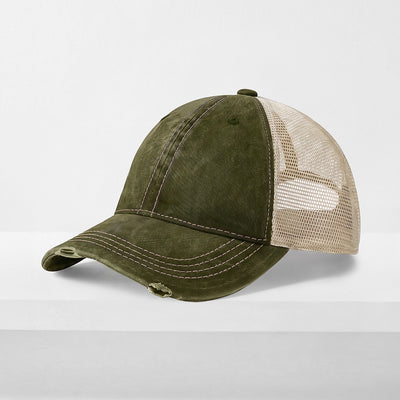Vintage Mesh Trucker Cap – Cotton/Polyester Adjustable Fit & Breathable