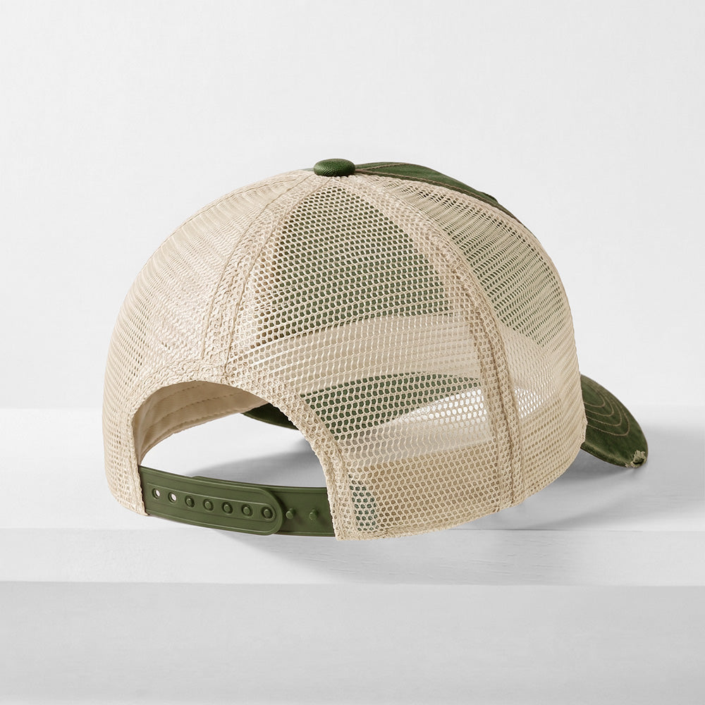 Vintage Mesh Trucker Cap – Cotton/Polyester Adjustable Fit & Breathable