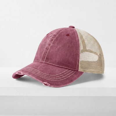 Vintage Mesh Trucker Cap – Cotton/Polyester Adjustable Fit & Breathable
