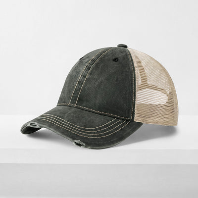 Vintage Mesh Trucker Cap – Cotton/Polyester Adjustable Fit & Breathable