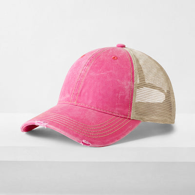 Vintage Mesh Trucker Cap – Cotton/Polyester Adjustable Fit & Breathable