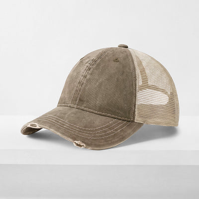 Vintage Mesh Trucker Cap – Cotton/Polyester Adjustable Fit & Breathable