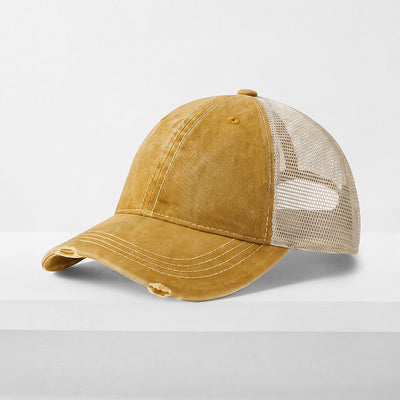 Vintage Mesh Trucker Cap – Cotton/Polyester Adjustable Fit & Breathable