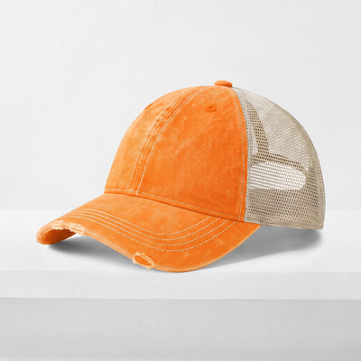 Vintage Mesh Trucker Cap – Cotton/Polyester Adjustable Fit & Breathable