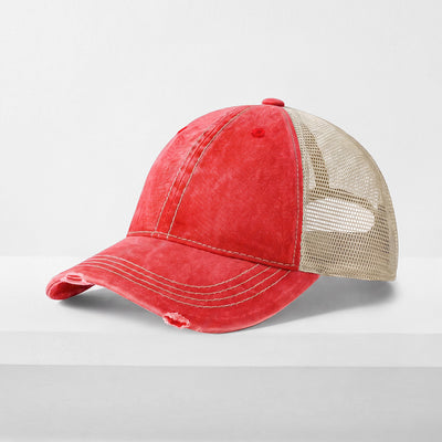 Vintage Mesh Trucker Cap – Cotton/Polyester Adjustable Fit & Breathable
