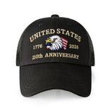 250th Anniversary USA Embroidered Mesh Trucker Cap – Adjustable Snapback Hat