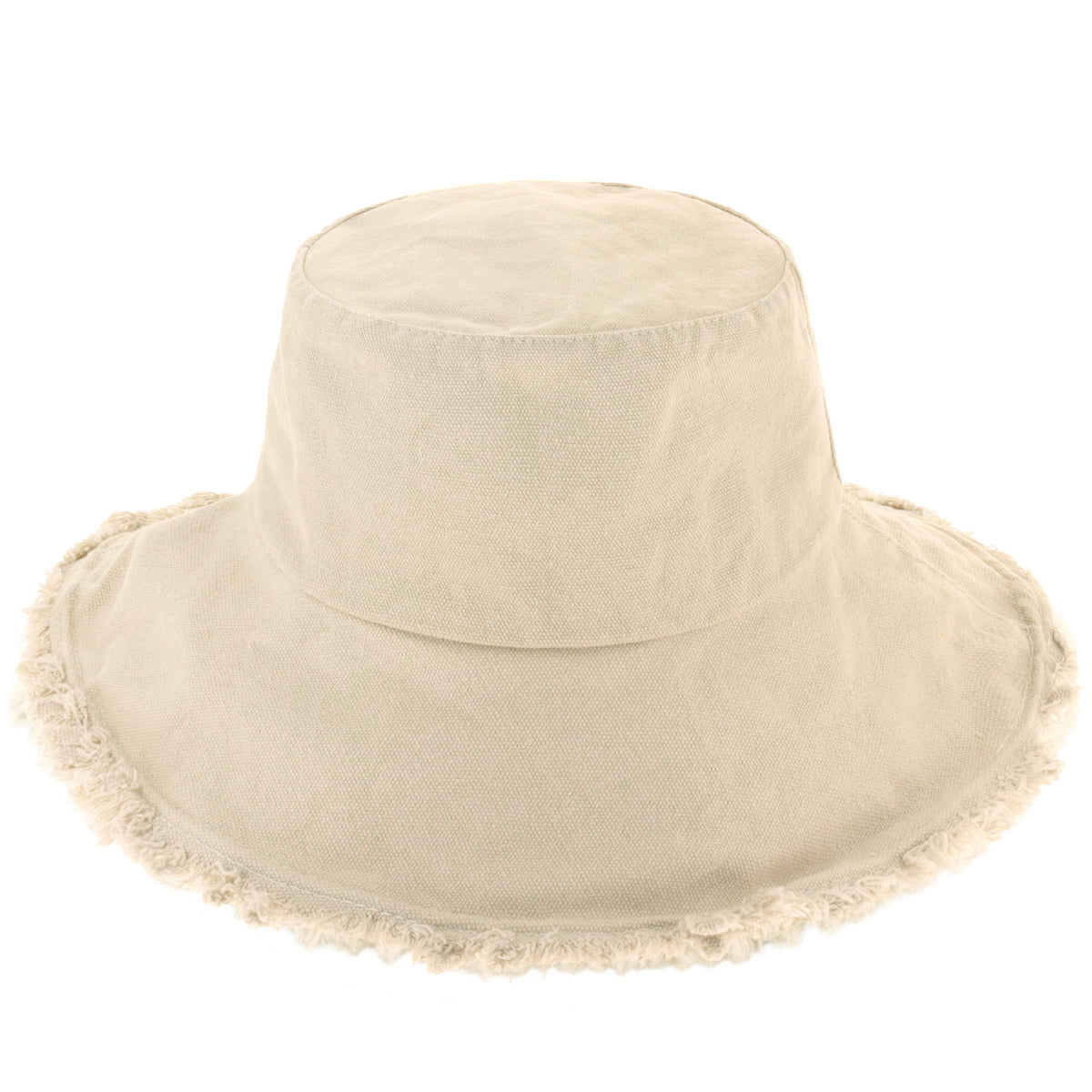 Wide Brim Frayed Bucket Hat