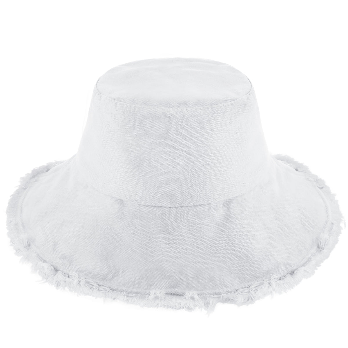 Wide Brim Frayed Bucket Hat