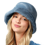 Fluffy Faux Fur Bucket Hat for Winter – Warm Unisex Cozy Hat