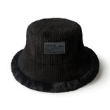 Reversible Bucket Hat for Winter – Corduroy & Faux Fur Cozy Hat