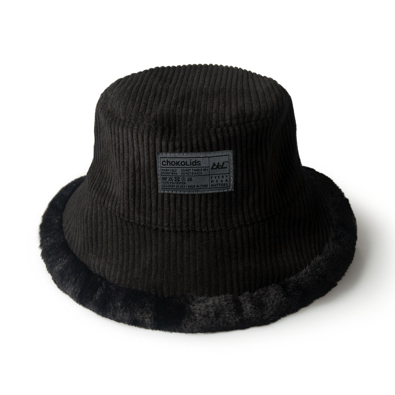 Reversible Bucket Hat for Winter – Corduroy & Faux Fur Cozy Hat
