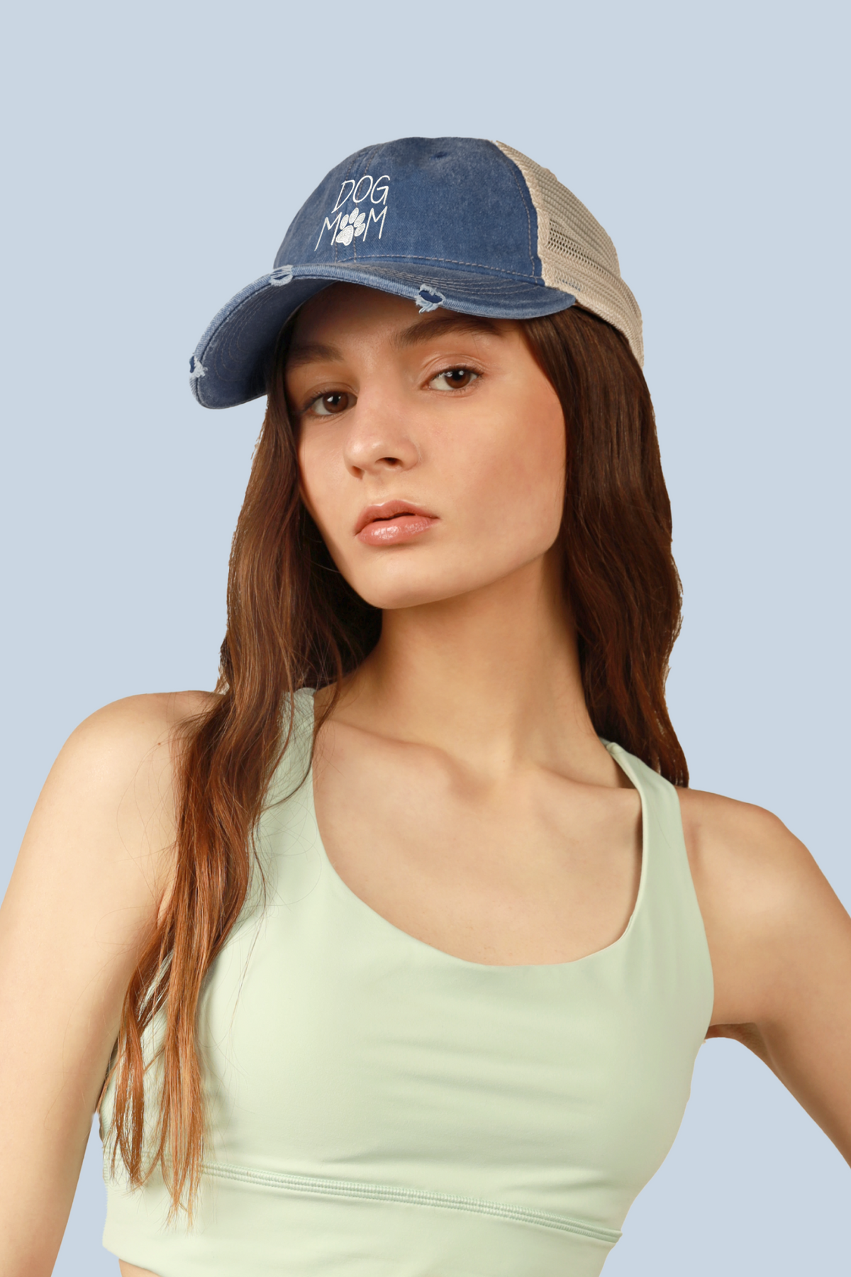 Dog Mom Embroidered Dad Hat – Adjustable Vintage Trucker Cap