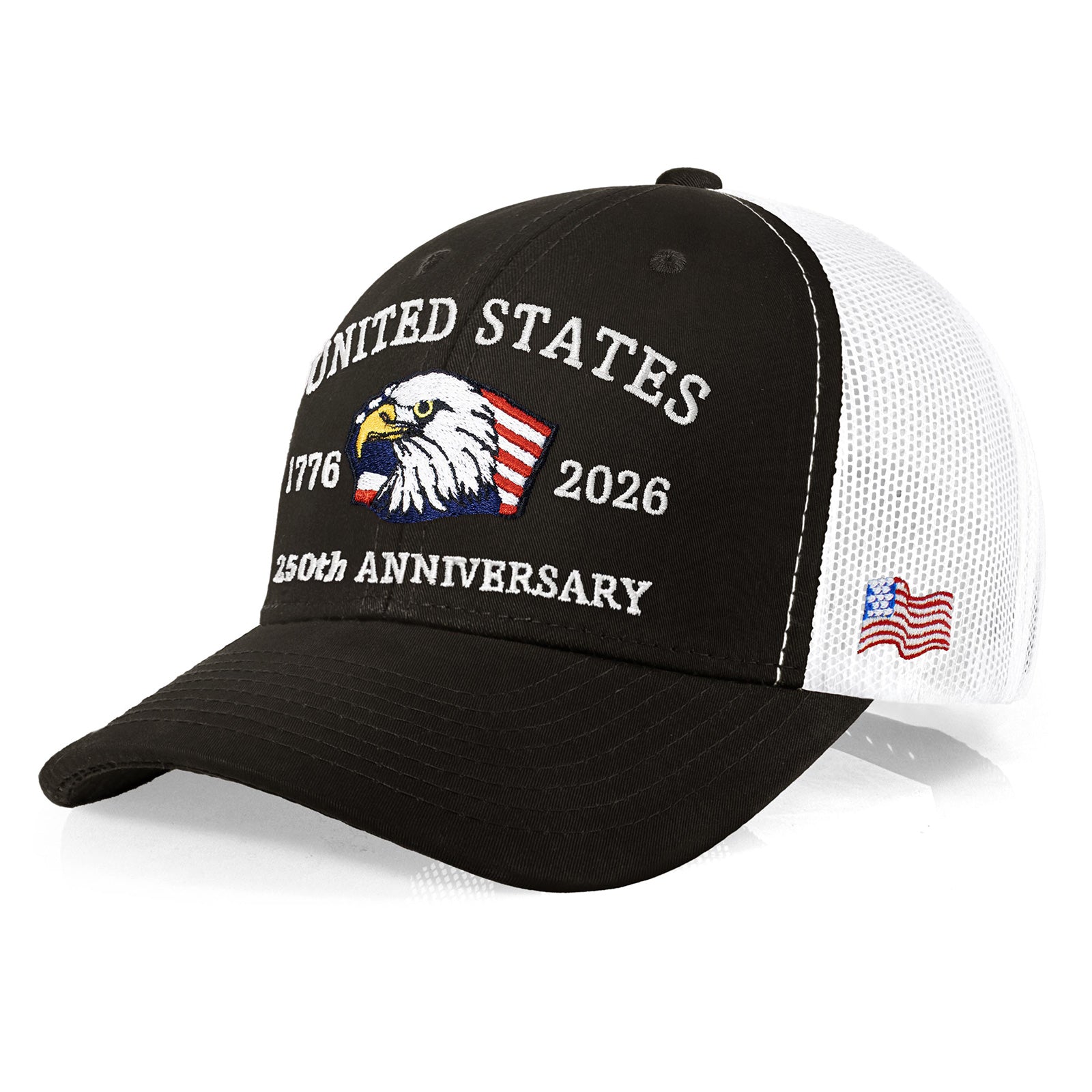 250th Anniversary USA Embroidered Mesh Trucker Cap – Adjustable Snapback Hat