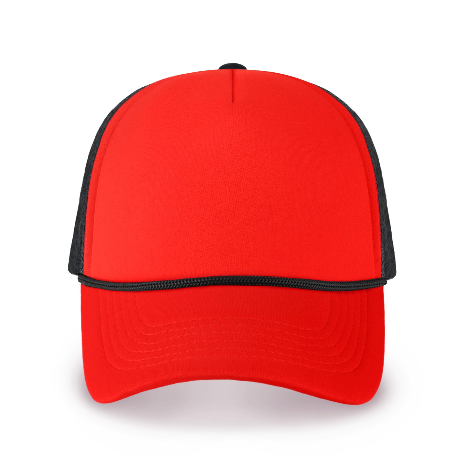 Two-Tone Foam Trucker Cap with Rope – Adjustable Mesh Trucker Hat