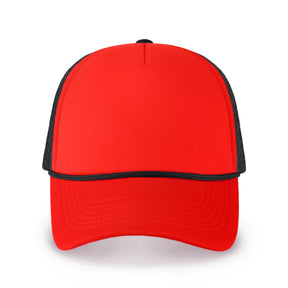 Two-Tone Foam Trucker Cap with Rope – Adjustable Mesh Trucker Hat